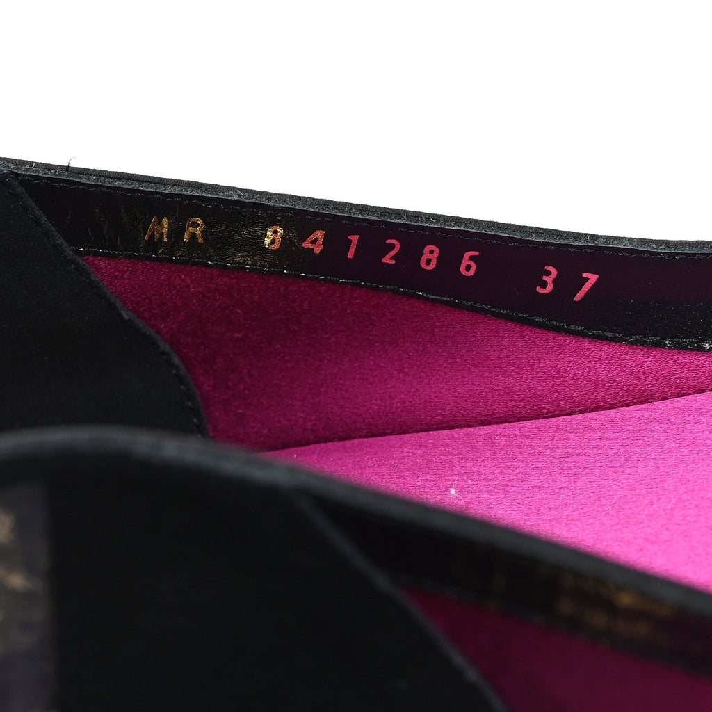 Saint Laurent Suede Women's Raso Regale Ballerina Flats 37 Nero