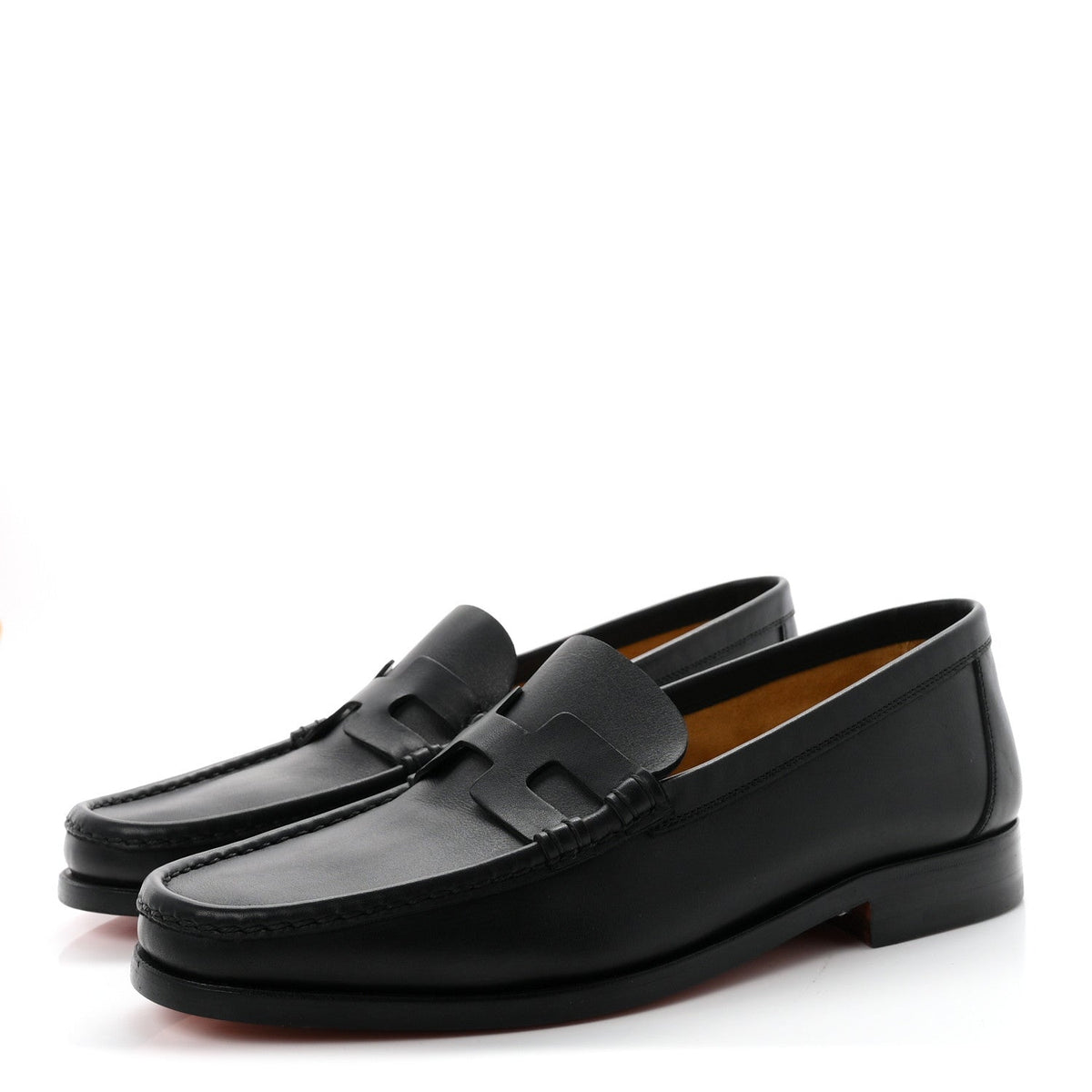 Hermes Calfskin Men's Kennedy Loafers 40.5 Black