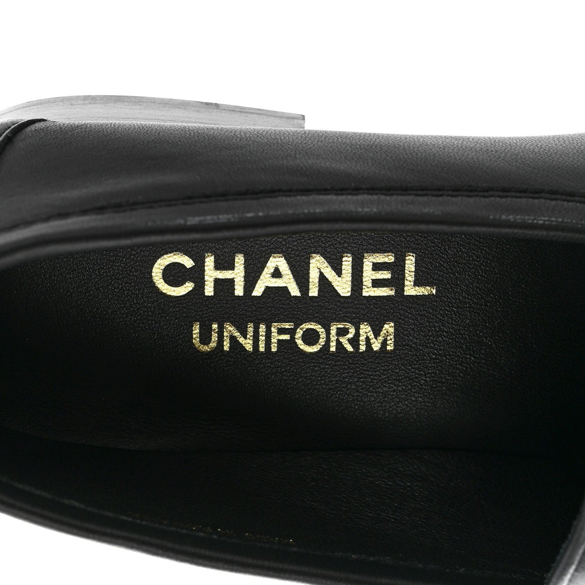 Chanel Lambskin Women's Stitched CC Loafers 35 Black