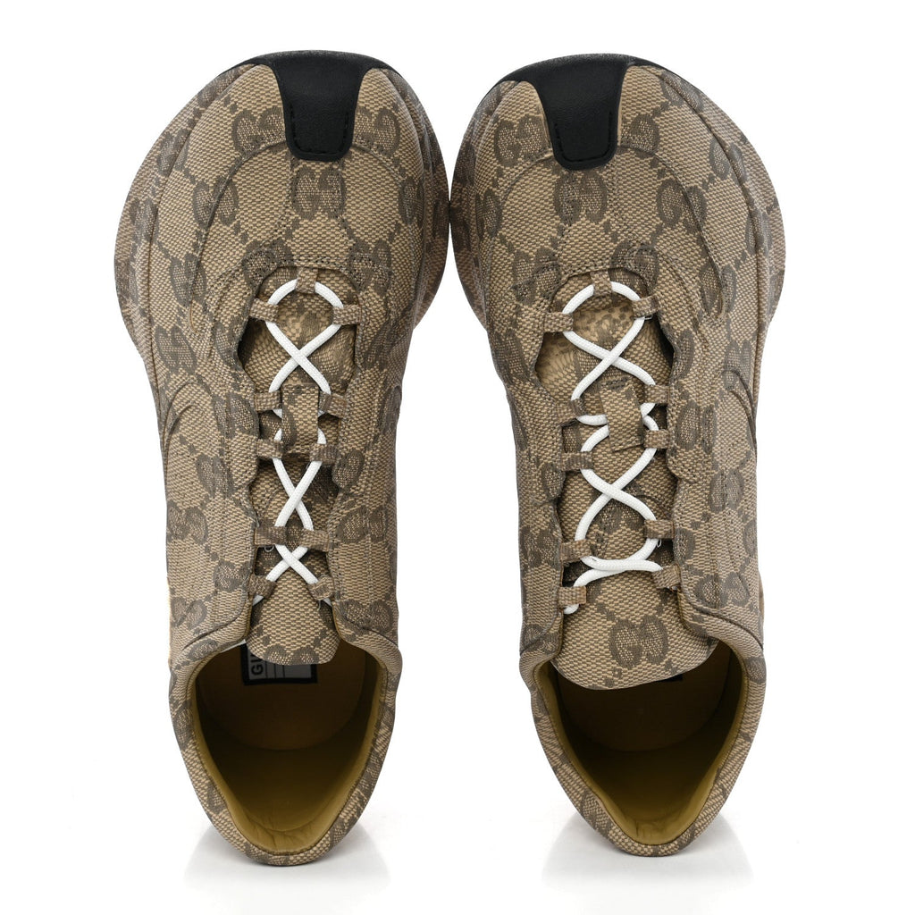 Gucci Plume Calfskin Men's Run Sneakers 11.5 Beige Ebony