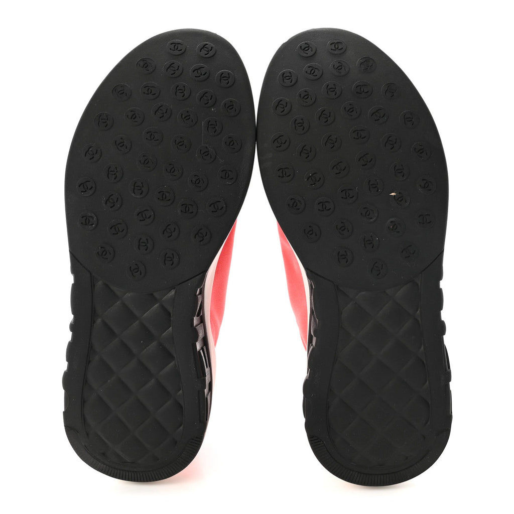 Chanel Lycra Women's CC Sneakers 35 Coral