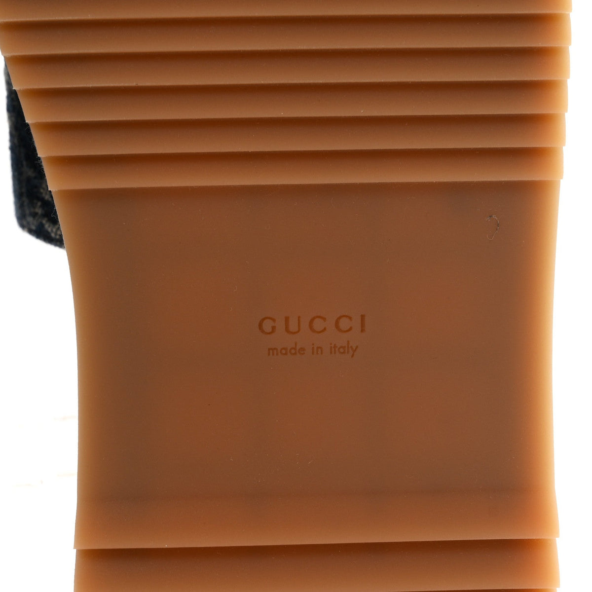 Gucci Denim Women's GG Monogram Angelina Platform Slide Sandals 40.5 Blue Tea