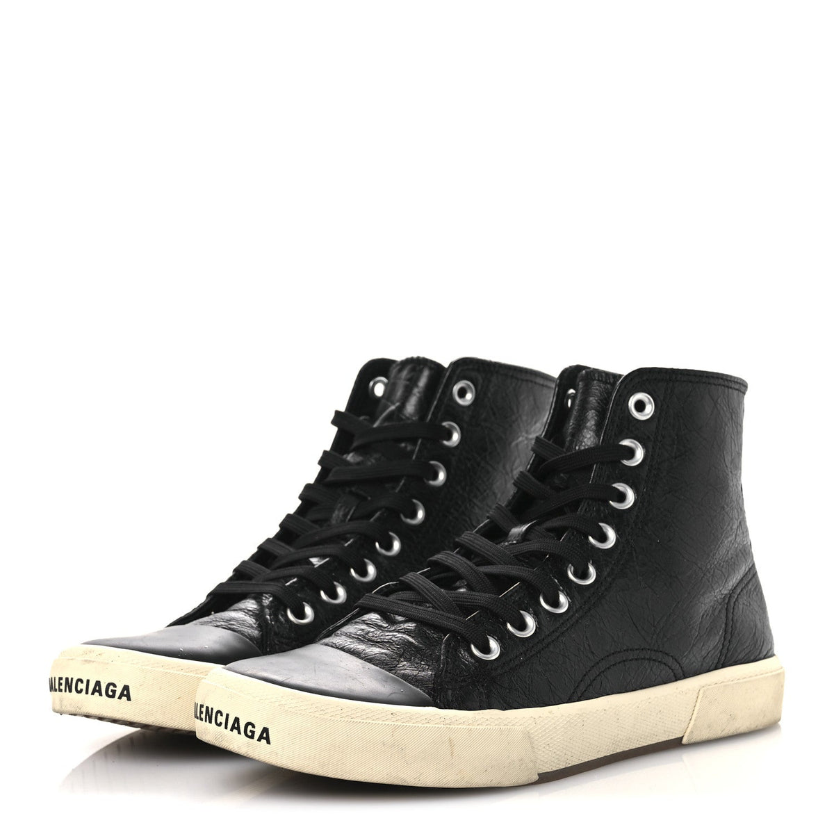Balenciaga Agneau Arena Women's Paris High Top Sneakers 39 Black