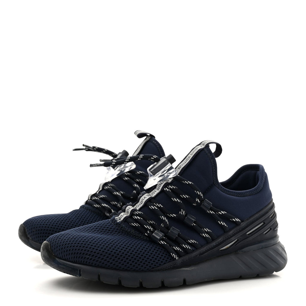 Louis Vuitton Neoprene Mesh Men's Fastlane Sneakers 37 Marine