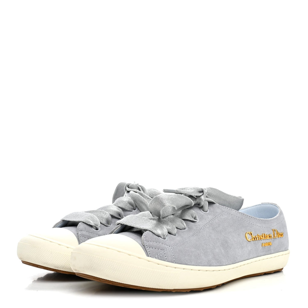 Christian Dior Suede Calfskin Women's Dior Star Low Top Sneakers 38 Blue