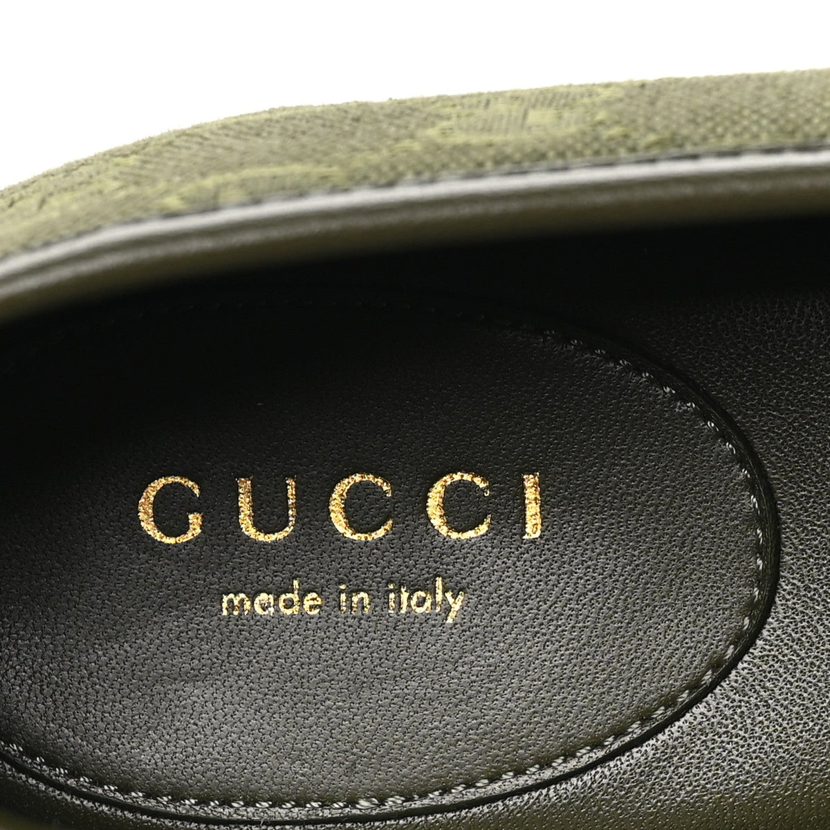 Gucci GG Canvas Women's Monogram Horsebit Bow Ballet Flats 39 Green