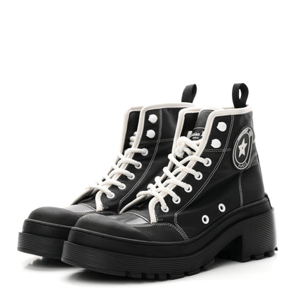 Christian Dior Calfskin Technical Fabric Women's D-Rise 35mm Boots 39.5 Black