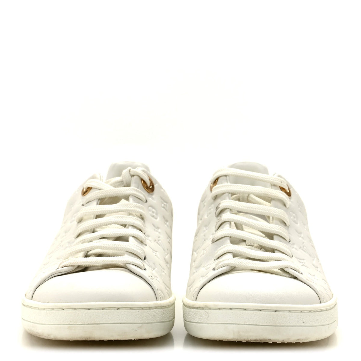 Louis Vuitton Calfskin Women's Front Row Sneakers 36 White