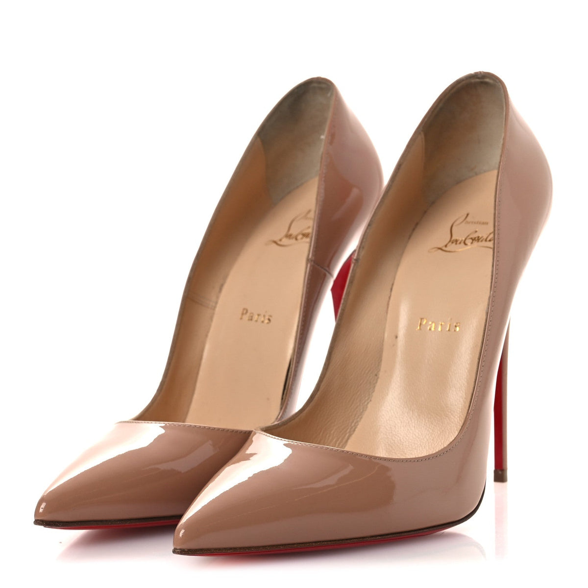 Christian Louboutin Patent Women's So Kate 120 Pumps 41.5 Nude