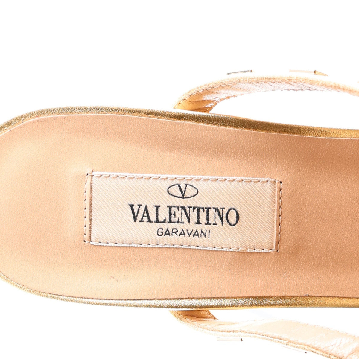 Valentino Garavani Metallic Pebbled Calfskin Women's Rockstud Caged Slide Sandals 40 Mekong