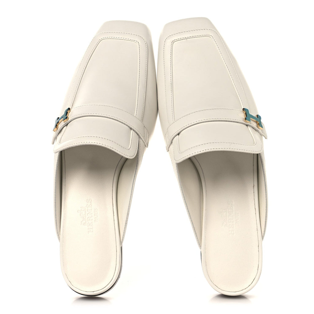 Hermes Calfskin Women's Groupie Mules 35 White
