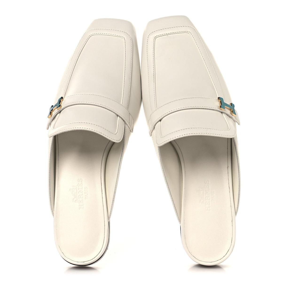 Hermes Calfskin Women's Groupie Mules 35 White