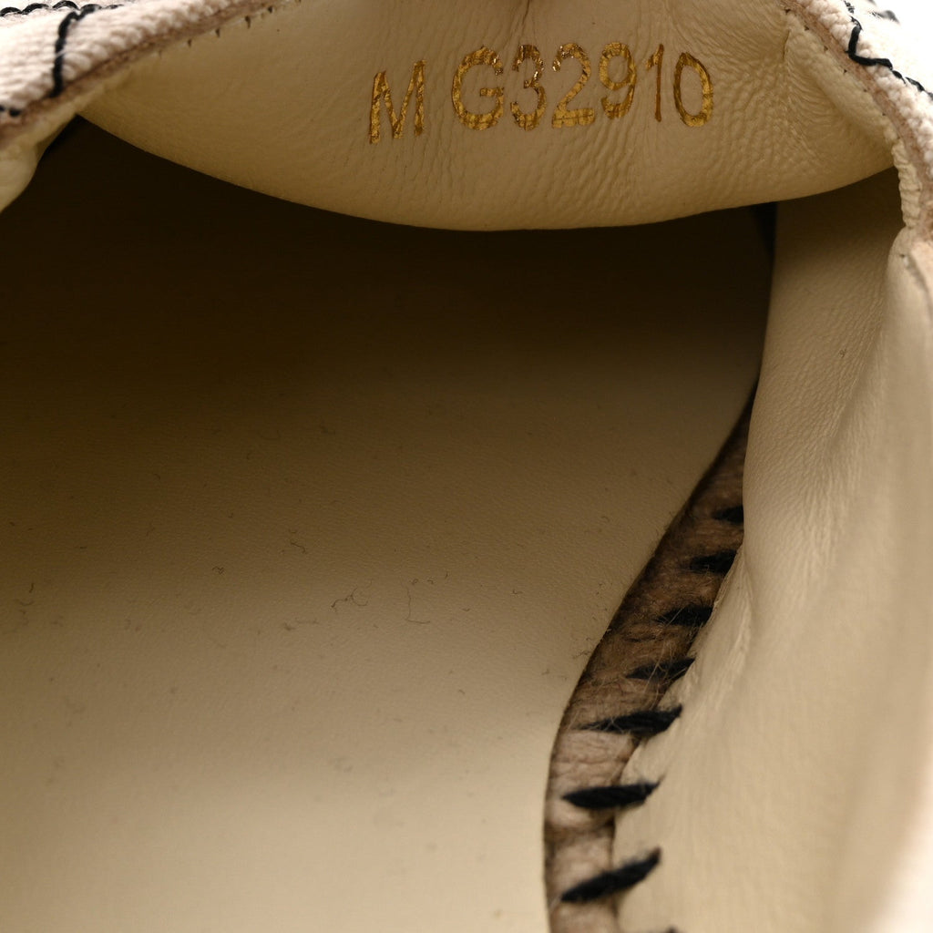Chanel Fabric Women's Biarritz CC Espadrilles 36 Beige Black