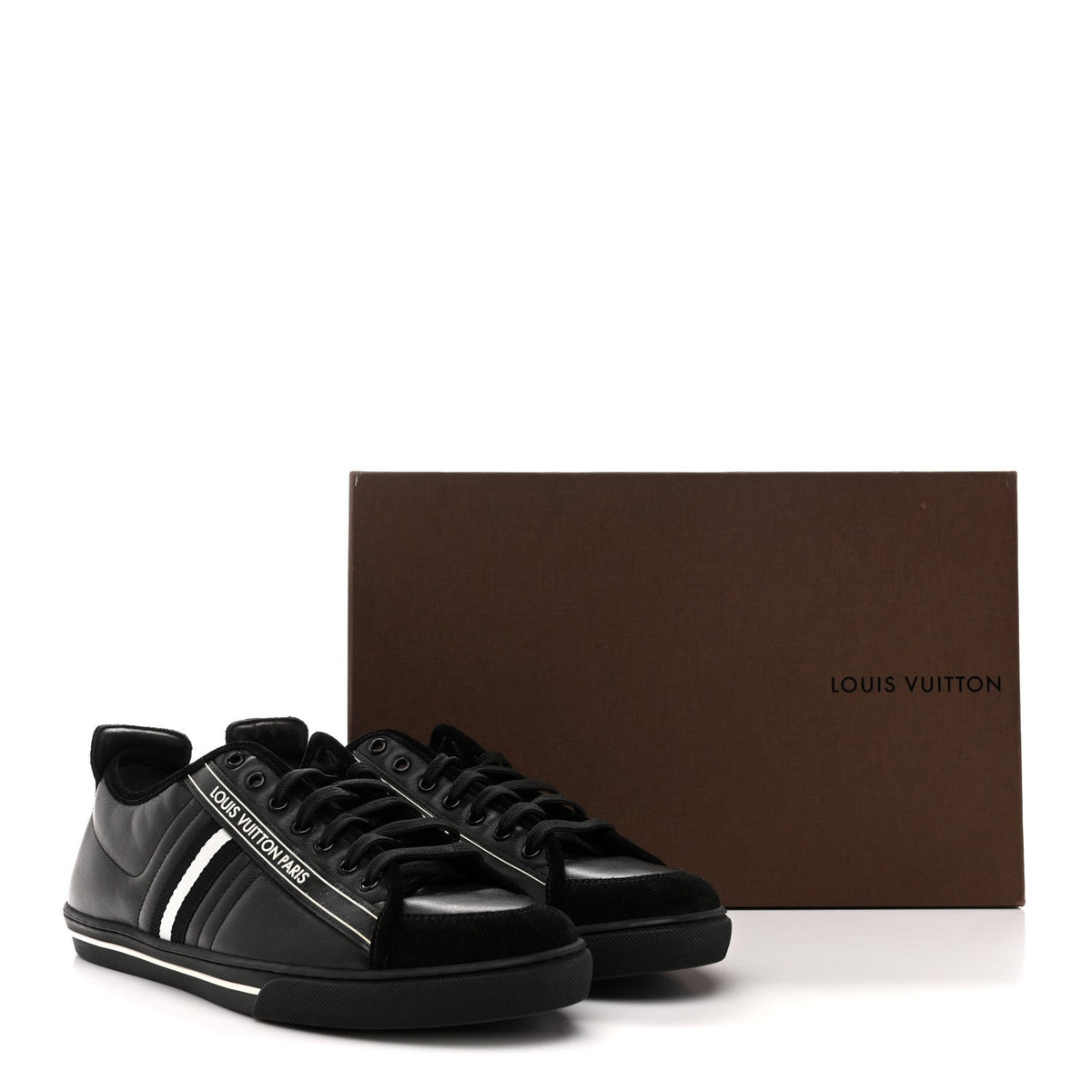 Louis Vuitton Calfskin Men's Cosmos Sneakers 8 Black