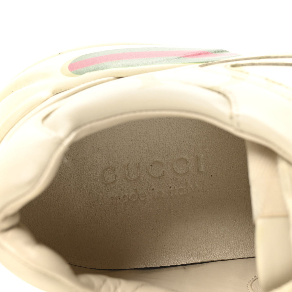 Gucci Calfskin Men's Logo Rhyton Sneakers 9.5 Ivory