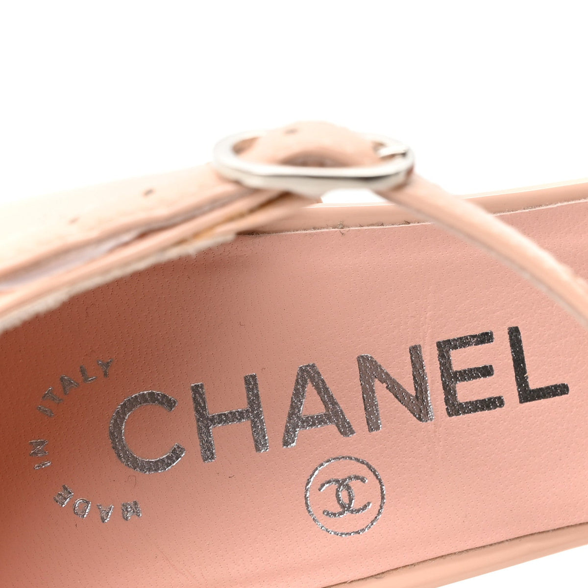 Chanel Patent Calfskin Women's Cap Toe Slingback Pumps 35.5 Light Pink