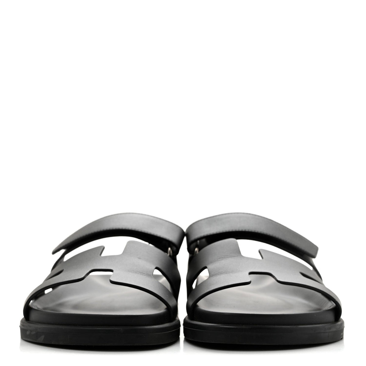 Hermes Calfskin Women's Chypre Sandals 39 Black