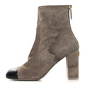 Suede Lambskin Cap Toe CC Boots Beige Black