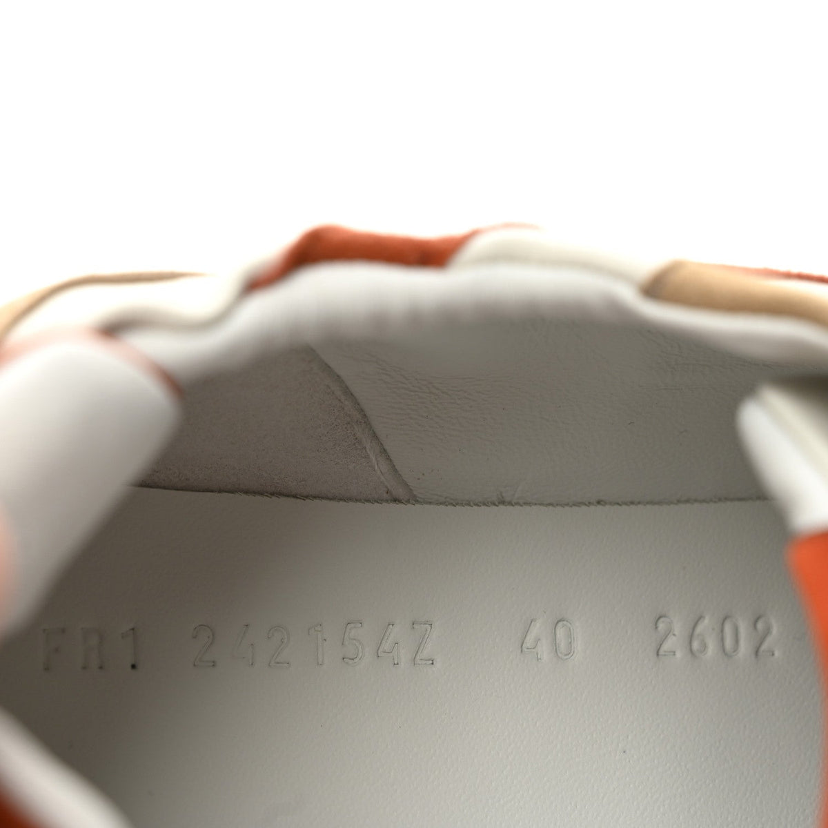 Hermes Nappa Suede Goatskin Women's Jet Sneakers 40 Multicolor Orange Canyon