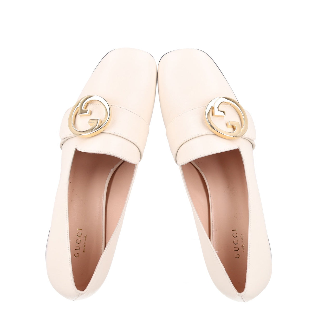 Gucci Calfskin Leather Women's Blondie Pumps 40.5 Mystic White