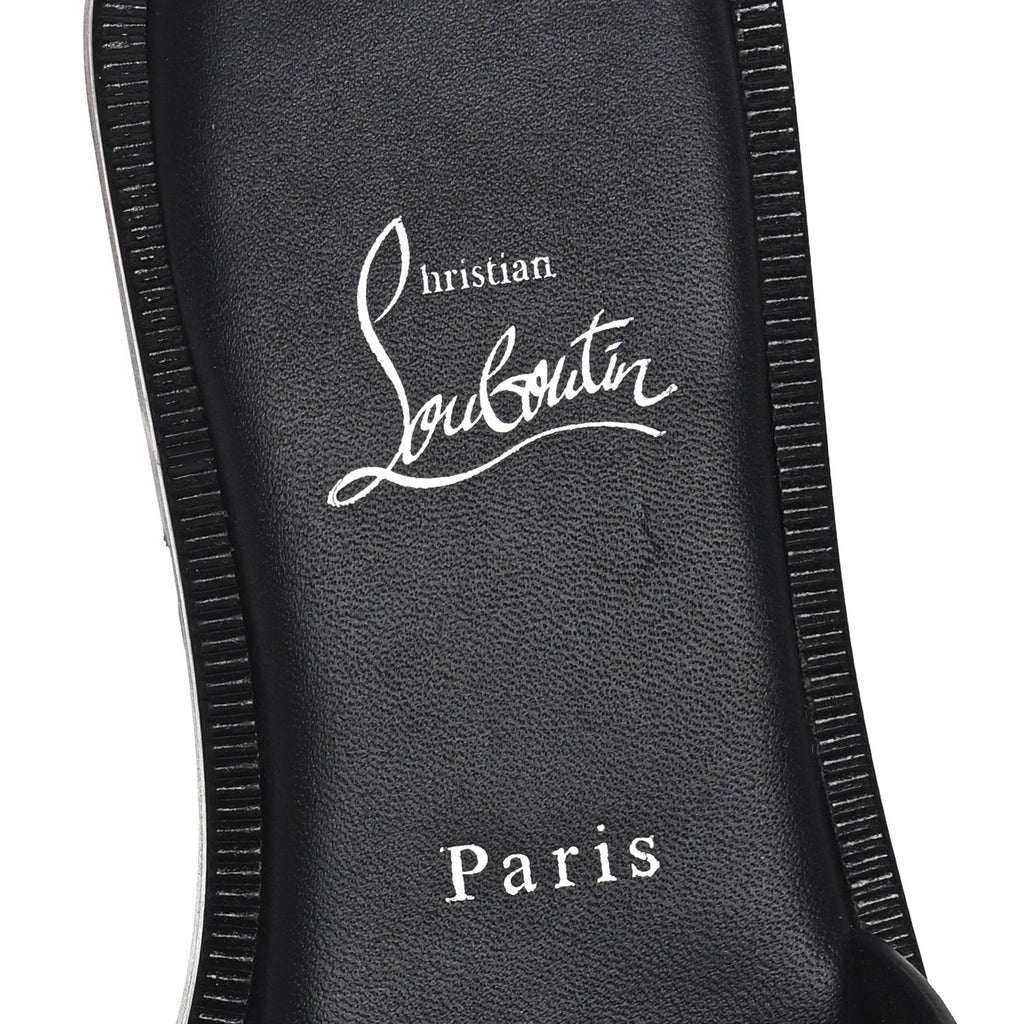 Christian Louboutin Calfskin Women's Her In Roma Flat Slides 37.5 Black