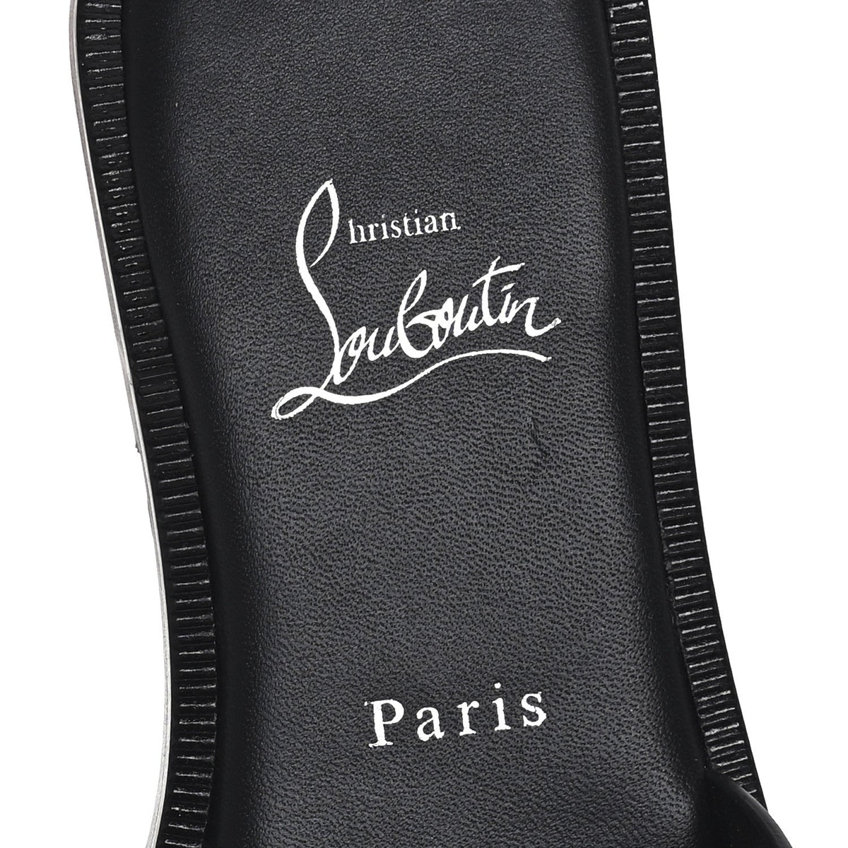 Christian Louboutin Calfskin Women's Her In Roma Flat Slides 37.5 Black