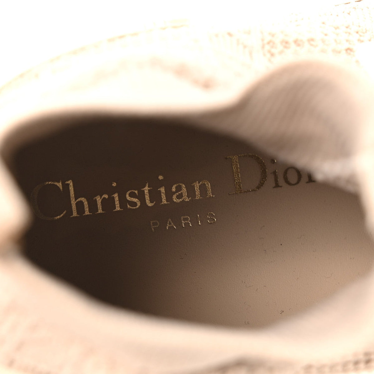 Christian Dior Technical Cannage Women's Walk'n Dior High Top Sneakers 38.5 Nude
