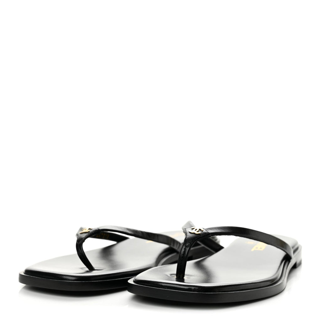 Chanel Goatskin CC Times Square Women's Thong Sandals