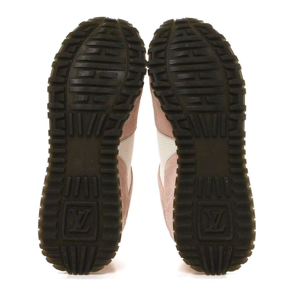 Louis Vuitton Suede Calfskin Women's Run Away Sneakers 38 Pink