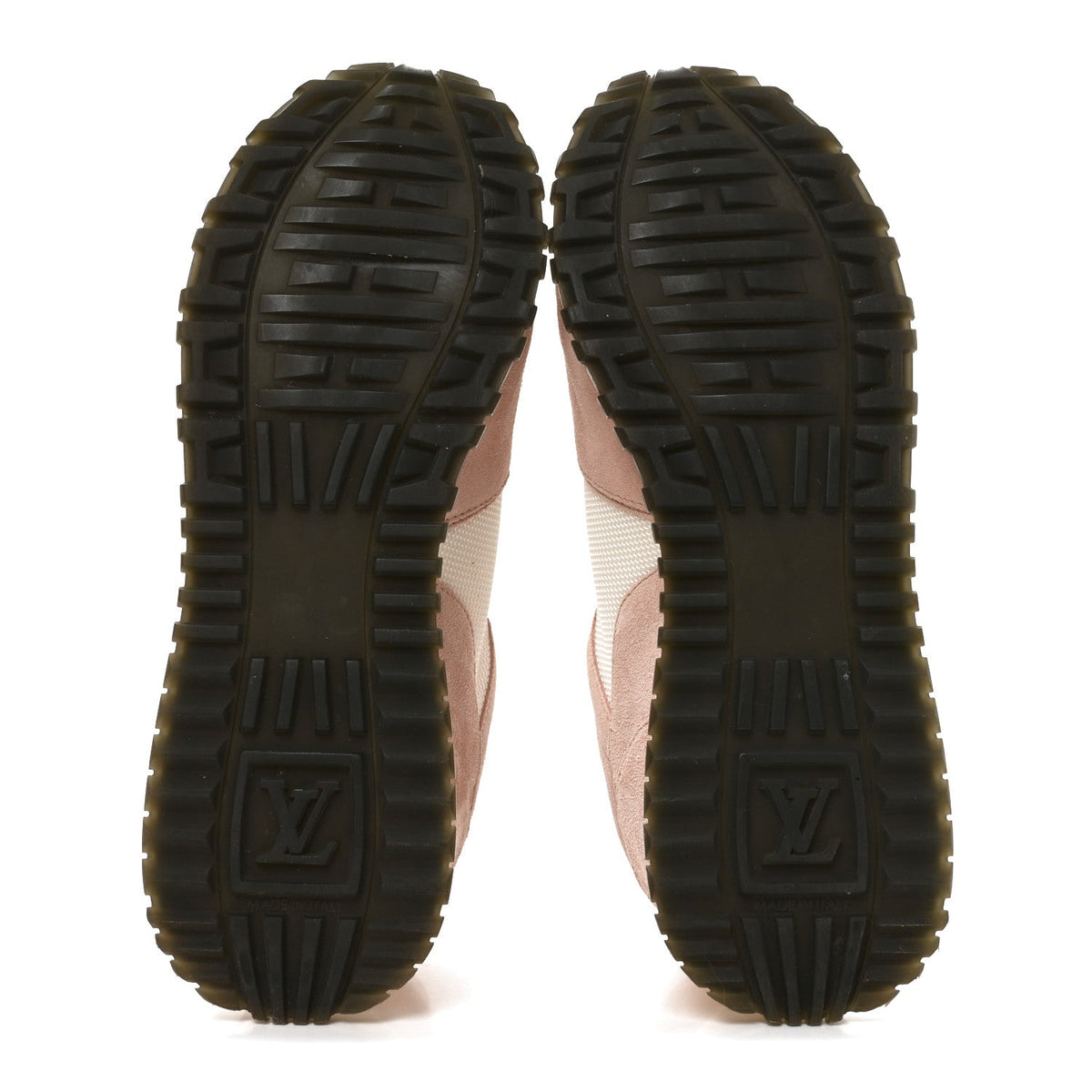 Louis Vuitton Suede Calfskin Women's Run Away Sneakers 38 Pink