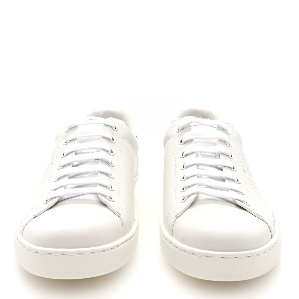Gucci Calfskin Men's Interlocking G Perforated Ace Sneakers 8 White Grey Sky