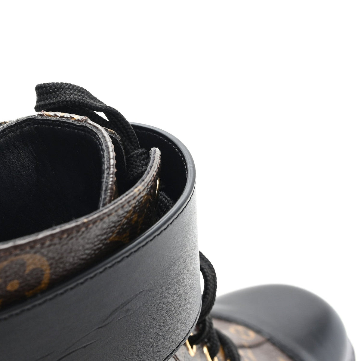 Louis Vuitton Calfskin Women's Monogram Wonderland Flat Ranger Boots 38 Black