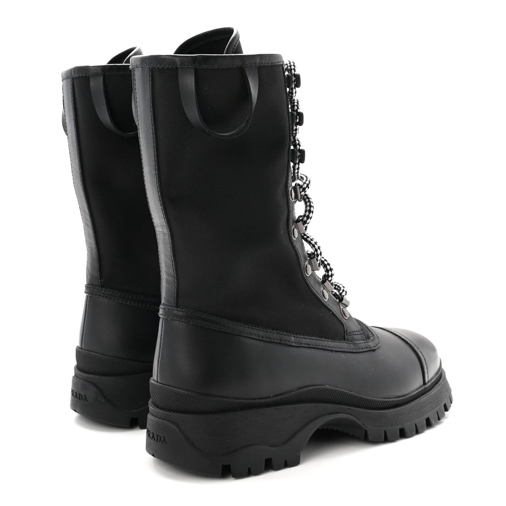 Prada Vitello Montana Neoprene Women's Combat Boots 36 Black