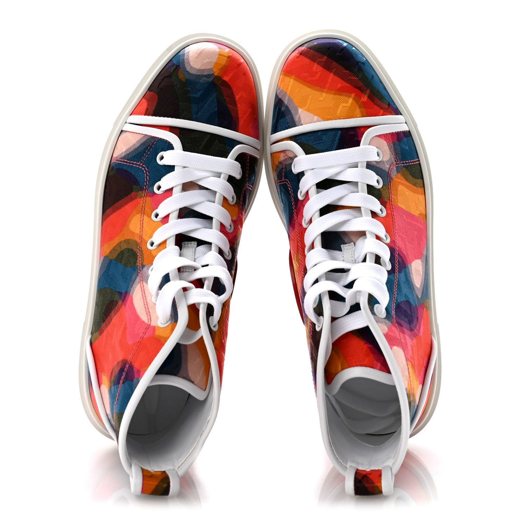 Christian Louboutin Canvas Nappa Men's Adolon High Top Sneakers 42.5 Multicolor