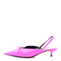 Balenciaga Satin Women's Knife Slingback 40mm Mules 37.5 Rose Fuchsia