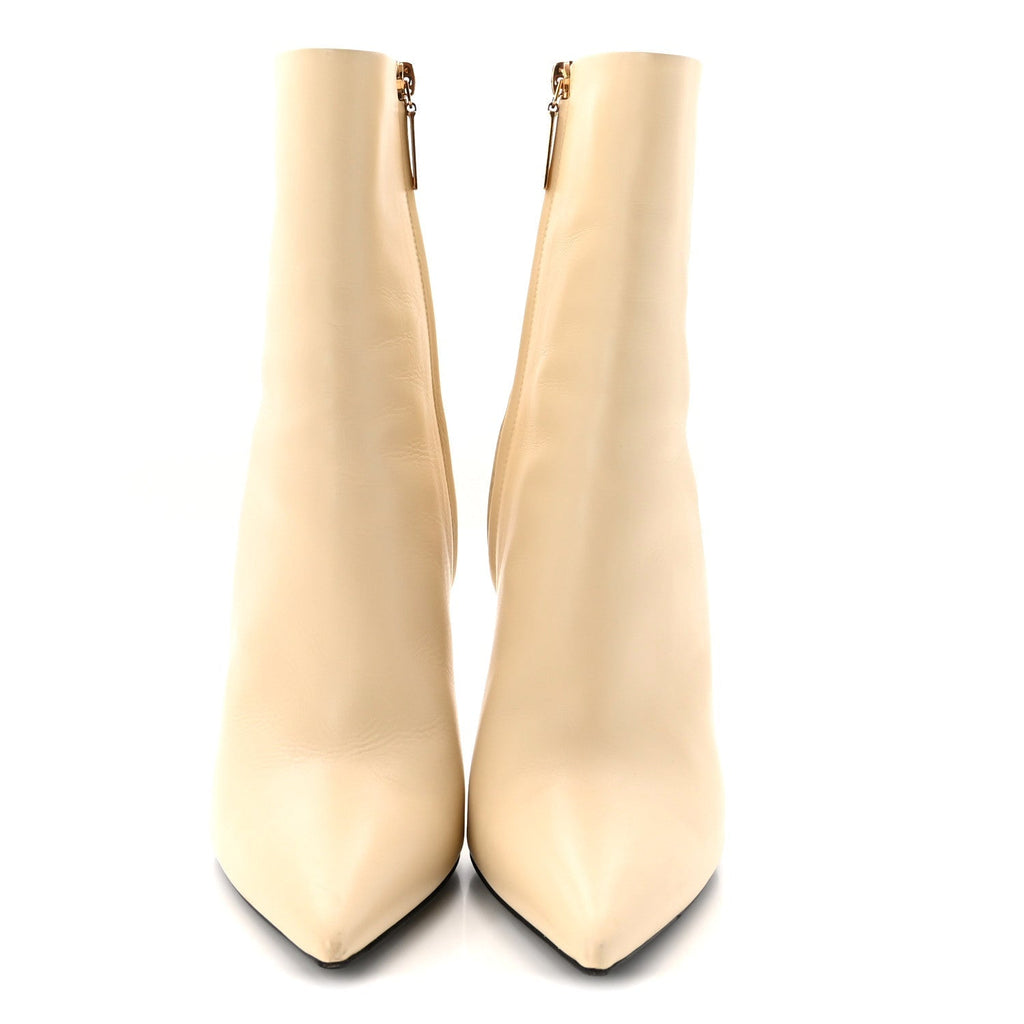 Saint Laurent Calfskin Women's Opyum 110 Ankle Boots 37.5 Real Beige