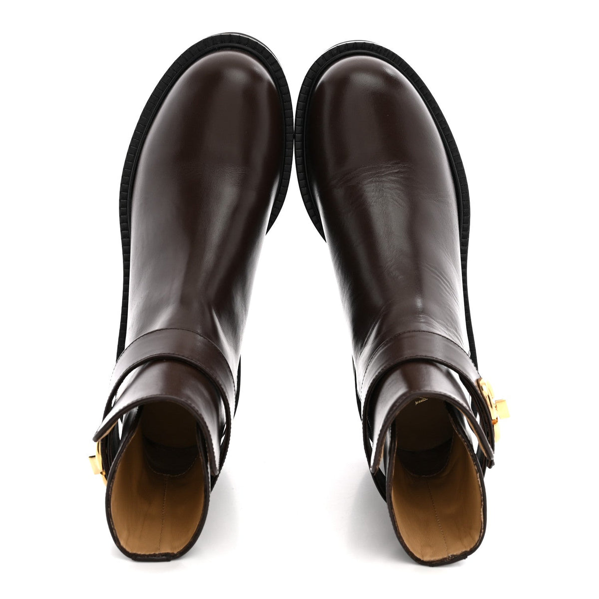 Valentino Garavani Calfskin Women's VLogo Locker 40mm Ankle Boots 36.5 Brown