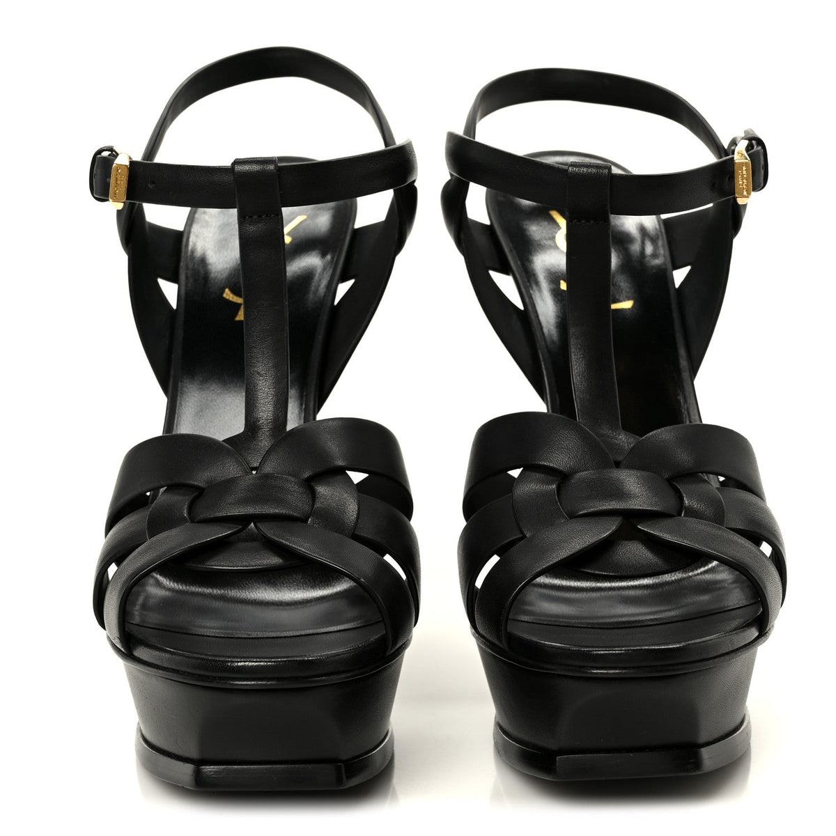 Saint Laurent Calfskin Women's Tribute 105 Sandals 39.5 Black