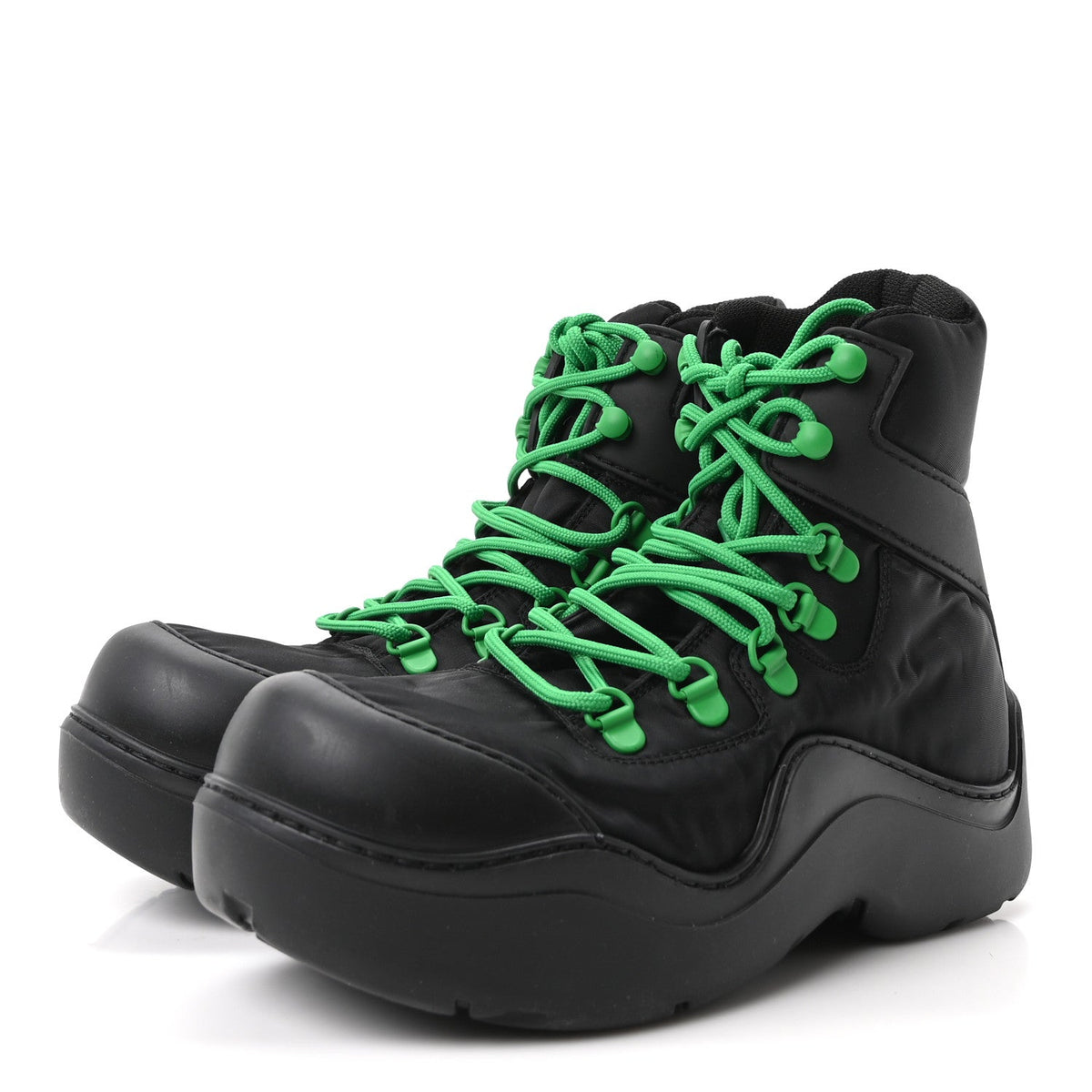 Bottega Veneta Technical Fabric Rubber Women's Puddle Bomber Boots 36 Black Grass