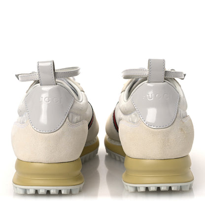 Gucci Suede Women's GG Monogram Web Re-Motion Sneakers 37 White
