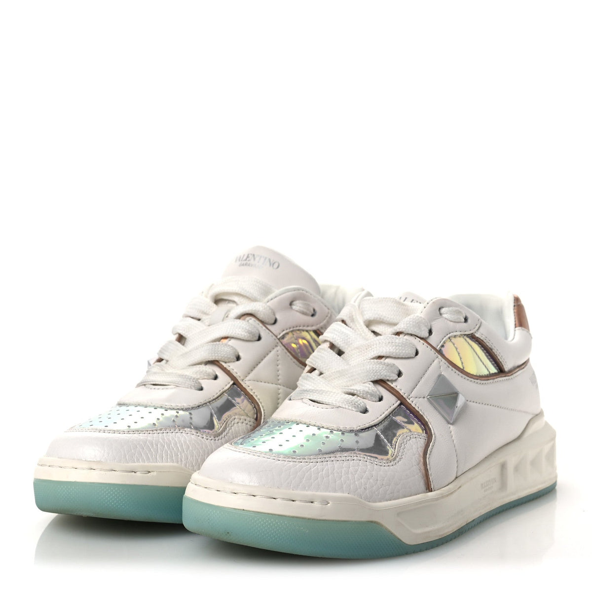 Valentino Garavani Nappa Women's One Stud Low Top Sneakers 37 White