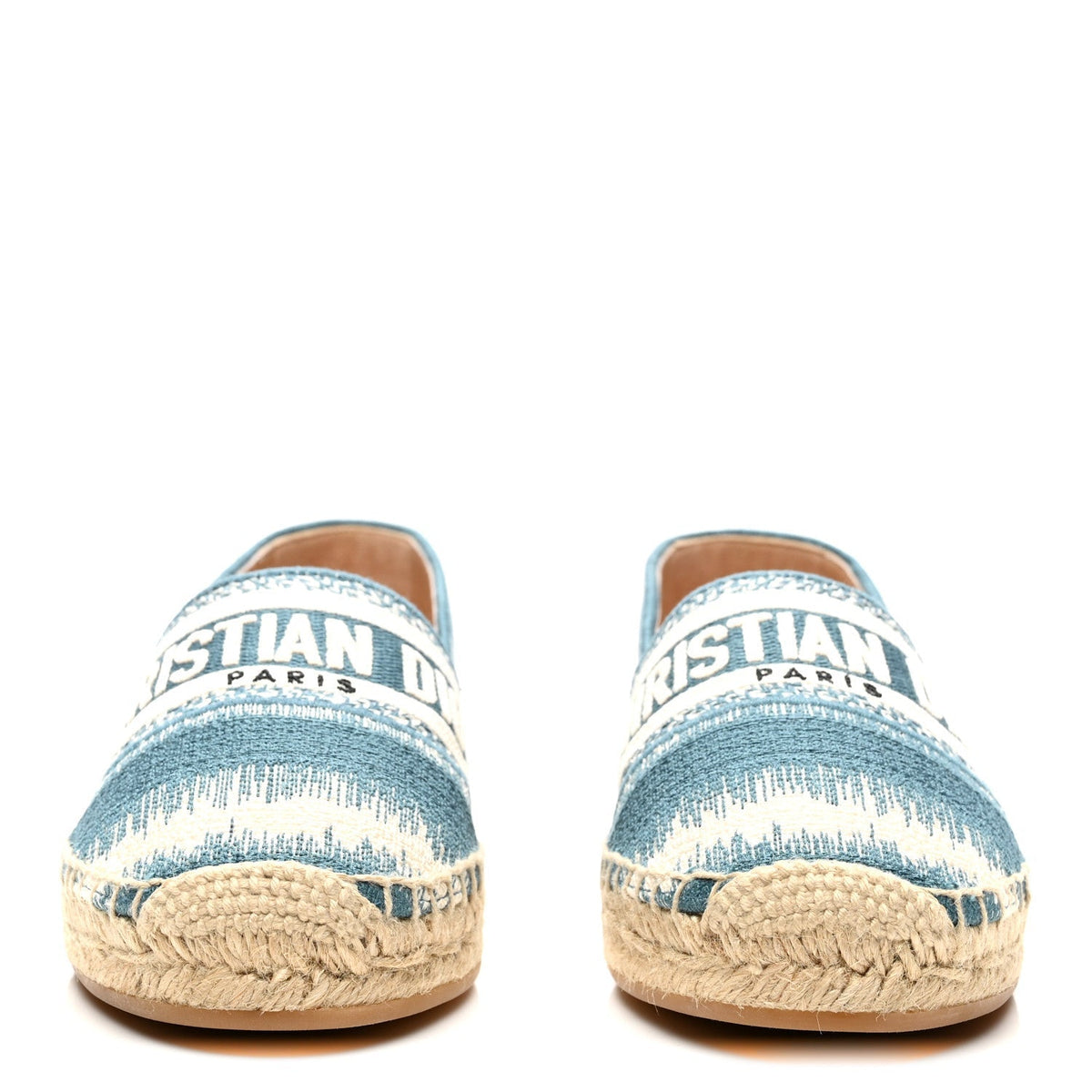 Christian Dior Cotton Women's Granville Espadrilles 37.5 Deep Ocean