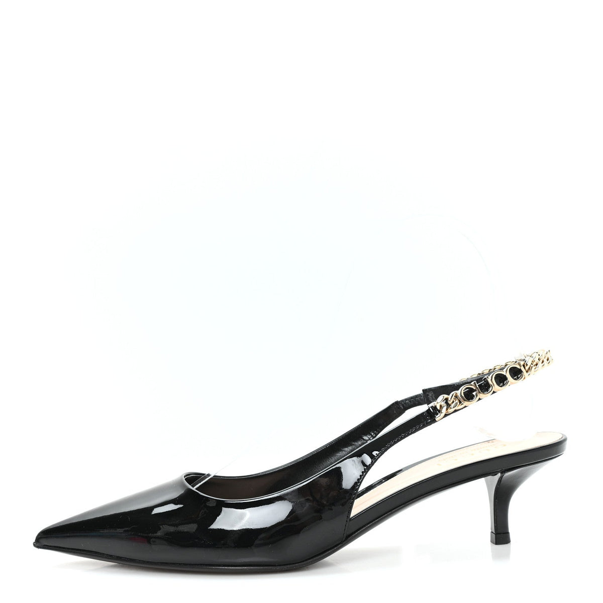 Gucci Patent Signoria 35mm Women's Slingback Pumps 36 Black