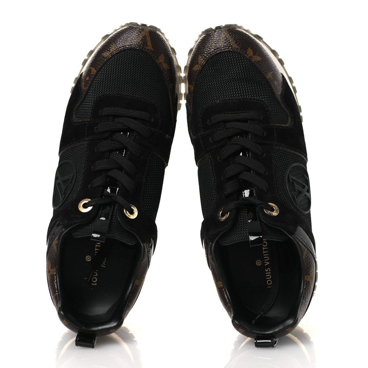 Louis Vuitton Suede Women's Monogram Run Away Sneakers 36.5 Black