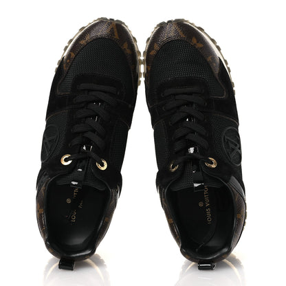 Louis Vuitton Suede Women's Monogram Run Away Sneakers 36.5 Black