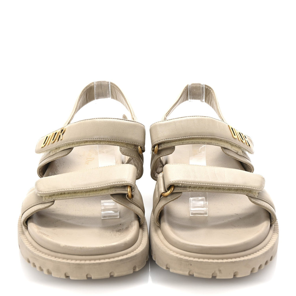 Christian Dior Lambskin Women's Dioract 10mm Sandals 41 Off White