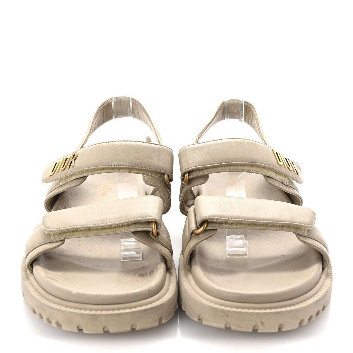 Christian Dior Lambskin Women's Dioract 10mm Sandals 41 Off White