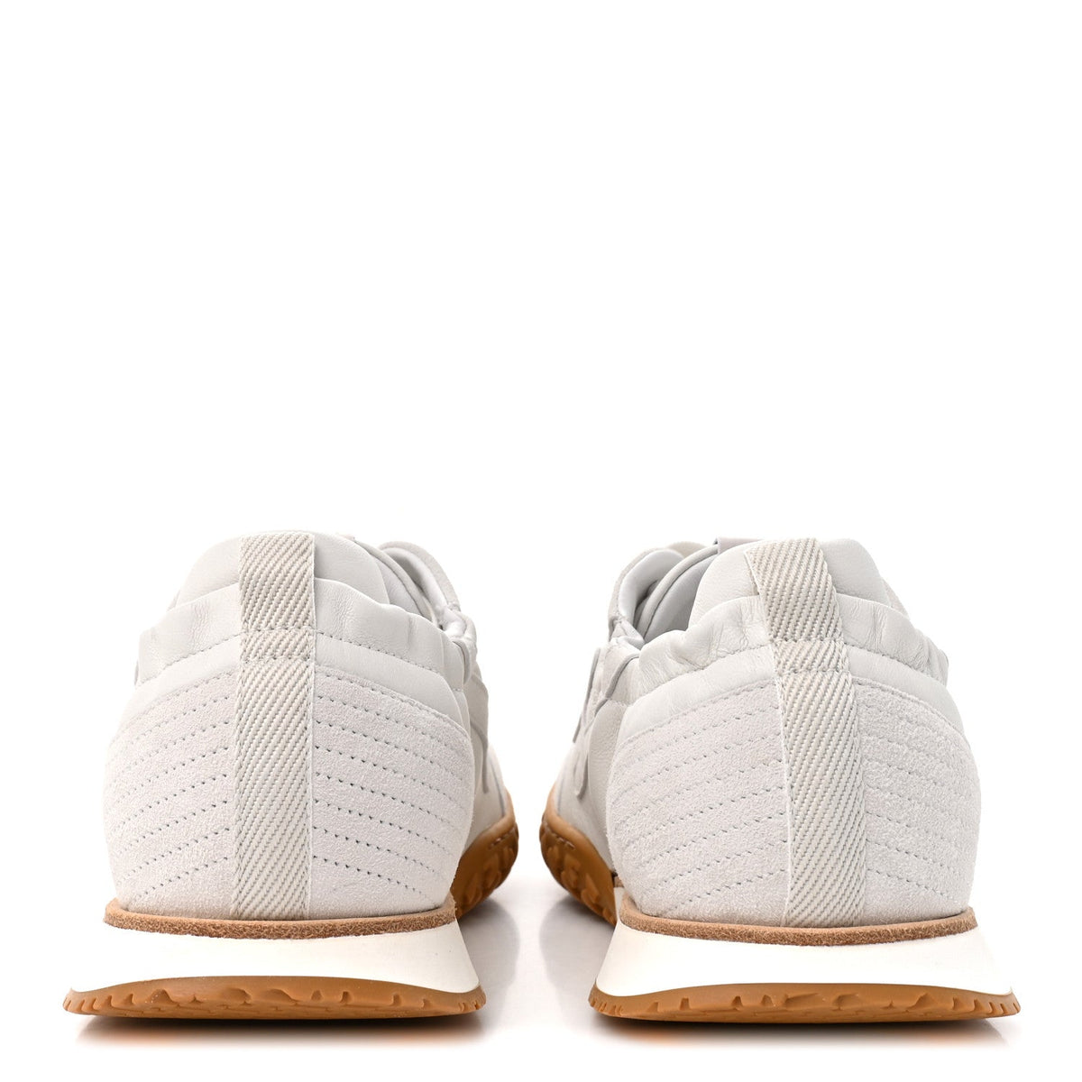 Hermes Nappa Suede Goatskin Women's Jet Sneakers 40.5 White