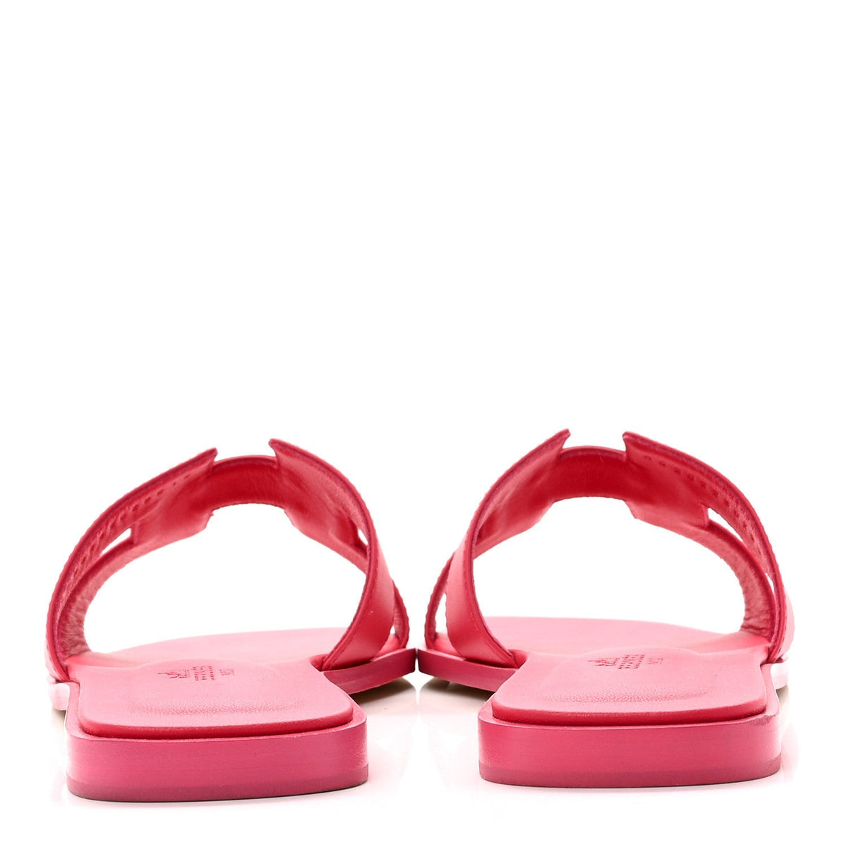 Hermes Epsom Calfskin Women's Oran Sandals 38.5 Rose Mexico