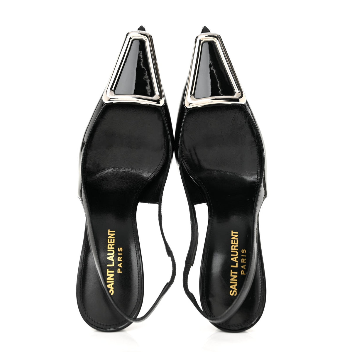 Saint Laurent Patent Women's Grupy Avenue 95 Slingback Pumps 37 Black